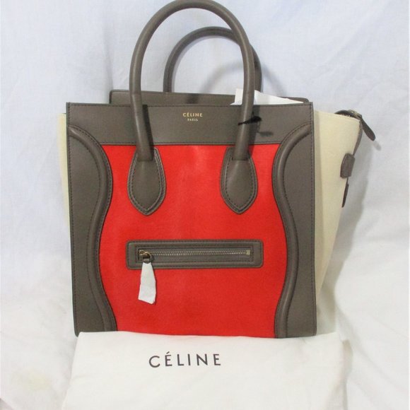 NEW CELINE PARIS ITALY Python Leather MINI LUGGAGE BRICK Tote Bag NWT - Picture 2 of 11